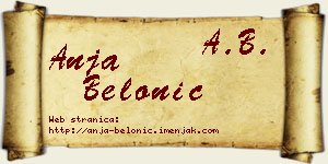 Anja Belonić vizit kartica